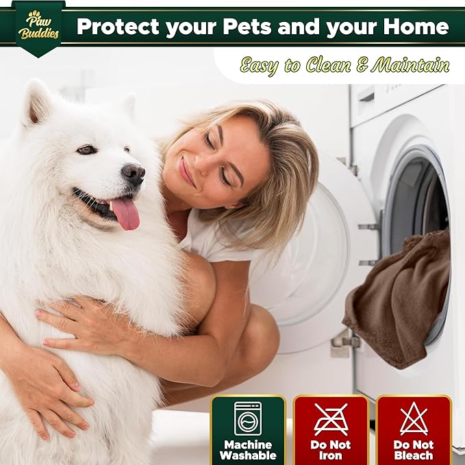 Paw Buddies Waterproof Blanket 80"x90" – Reversible Microfleece Throw for Couples, Pets & Family – Leakproof, Machine Washable Bed & Sofa Protector for Home or Travel