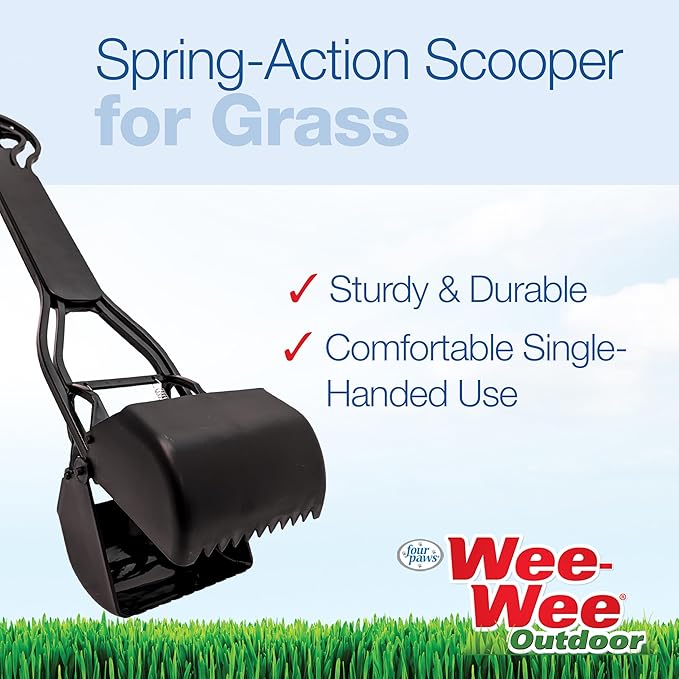 Four Paws Allen's Dog Waste Spring Action Pooper Scooper for Hard Surfaces, Standard