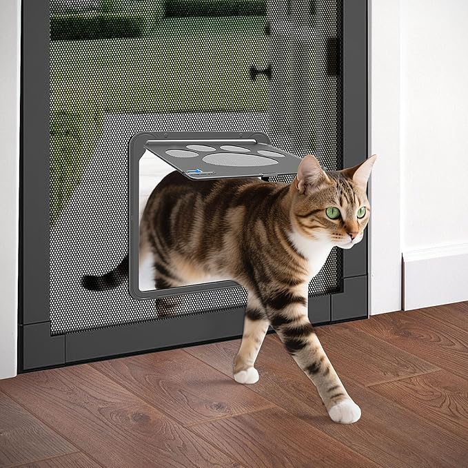 PETLESO Dog Door for Screen Door, Cat Door Screen Small Dog Door Insert for Sliding Door Easy Install, Small 8"×10"