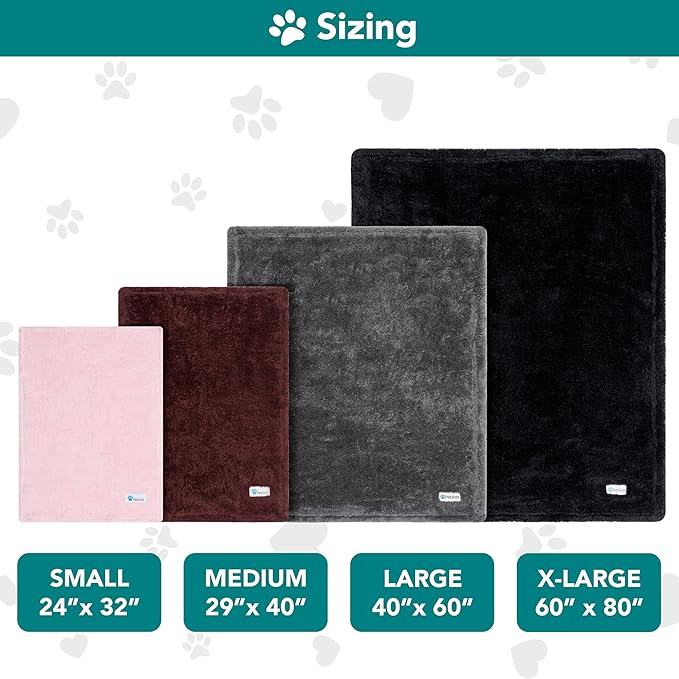 PetAmi Fluffy Soft Dog & Cat Blanket - Black Sherpa Fleece, Calming Pet Blanket for Couch, Small 24x32