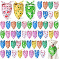 Weewooday 50 Pcs Spring Dog Bandanas Bulk for Dogs Soft Bibs Adjustable Triangle pet Bandana for Small Medium Large Costume(Floral Pattern, 31.5 x 21.7 x21.7 Inch)