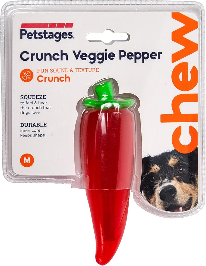 Petstages Crunch Veggies Pepper Dog Chew Toy, Medium