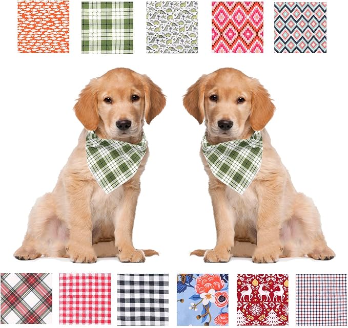 ARING PET Cotton Dog & Cat Bandanas - Triangle Bibs Scarf for Small to Large Dogs and Cats