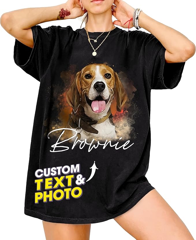 Mit & Mia Custom Your Own Bootleg Rap Shirts for Boyfriend Girlfriend Face Shirt with Photo Gift for Him Her Pet Lovers