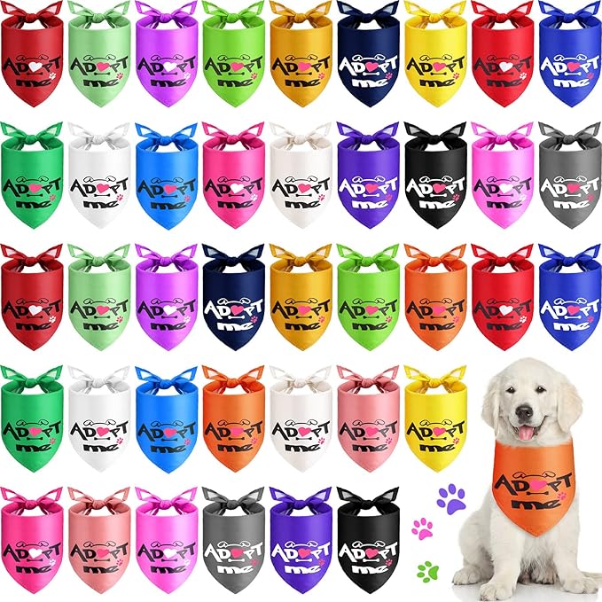 40 Pieces Adopt Me Dog Bandanas Bulk Multi Colors Bibs Triangle Dog Washable Scarf Kerchief Set for Small Medium Large Cats Pets Costume Accessories Decoration