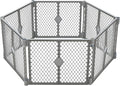 MyPet Petyard: 5.5 Ft. Wide Customizable Folding Dog Playpen Indoor/Outdoor. Made in USA. 6-Panel Puppy Playpen. Freestanding Play Pen Dog Gate 26" Tall, Fieldstone