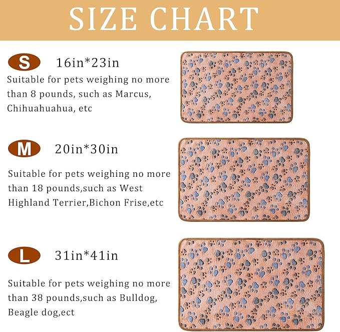 1 Pack 3 Blankets Super Soft Fluffy Premium Fleece Pet Blanket Flannel Paw Printed Throw for Dog Puppy Cat (Large 41x31'', Beige, Grey, Navy)