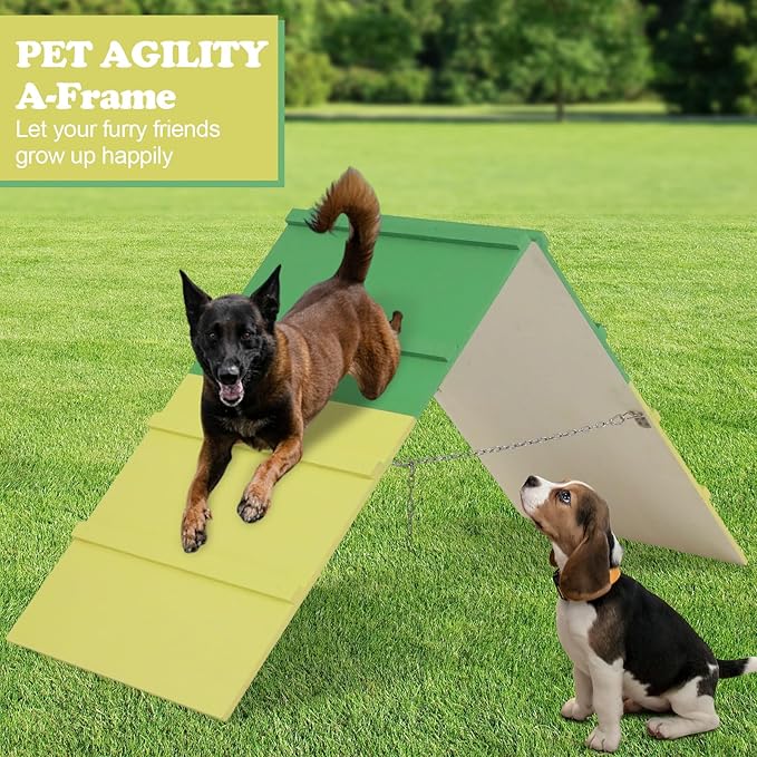 Dogs Agility A-Frame 74.8 x 18.9 Inch Dog Climbing Frame Non-Slip Dog Agility Training Equipment Dog Agility Equipment for Dog Agility Course Equipment for All Breed Dogs Outdoor Park, Backyard