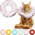 Cat Cone Collar Soft, Waterproof Cat Recovery Collars Spay Cones to Stop Licking Cute Donut E Collar After Surgery Anti-Lick Wound Healing Safety Elizabethan Collar for Kittens (Donut Purple, Large)