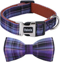 Faleela Soft &Comfy Bowtie Dog Collar,Detachable and Adjustable Bow Tie Collar,for Small Medium Large Pet (Purple, Small (Pack of 1))