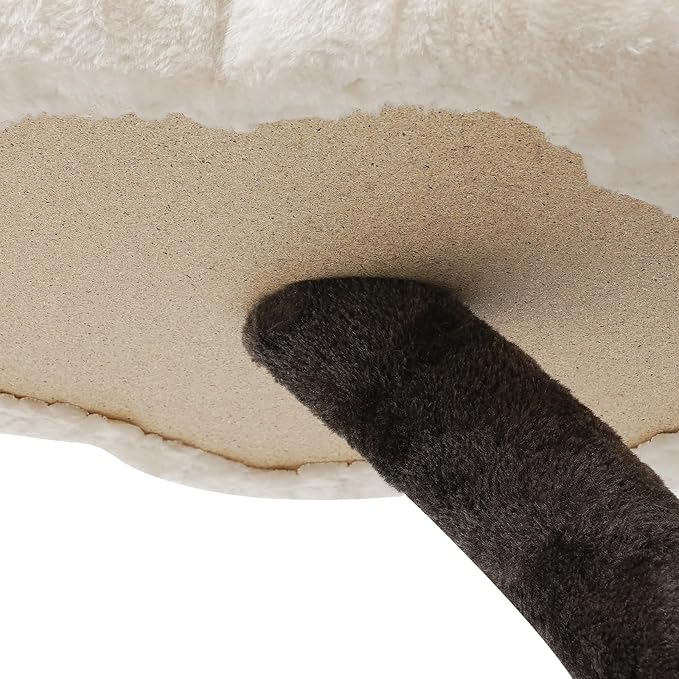 Cat Tree, 63.8inches Tall Cat Tower for Large/Small Cats Climbing, 6-Tier Cat Flower Tree with Resting Platforms & Scratching Posts, Cats Activity Center Playground, Load Capacity 22lbs (Brown+White)