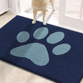 Buganda Dog Door Mat for Muddy Paws, Absorbent Dirt Trapper Washable Indoor Doormats, Non Slip Low-Profile Mud Mat for Dogs, Front Entrance Doormat for Inside Floor (30x20 Inches, Dark Blue)