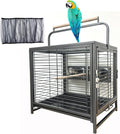 Portable and Durable Heavy Duty Travel Vet Bird Parrot Carrier Play Stand Perch Cage Feeding Bowl Stand with Handle and Accessories Prevent Beaks Out Include Cage Cover