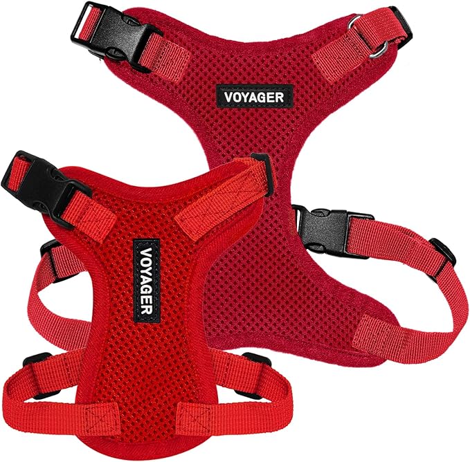 Voyager Step-in Pet Harness - All Weather Mesh, Adjustable Step in Harness for Cats and Dogs by Best Pet Supplies - Red, XS