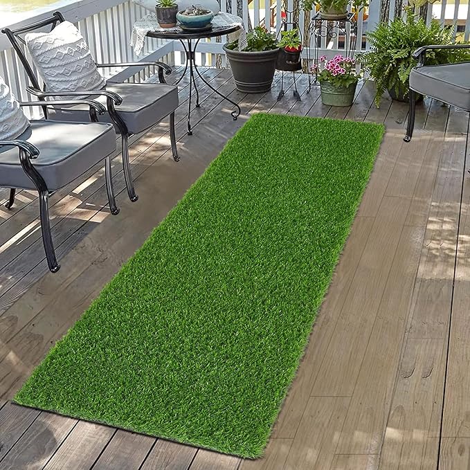 Bsmathom Artificial Grass Rug Indoor Outdoor Rug, Professional Dog Potty Training Rug, Fake Grass Rug Synthetic Grass Mat Door Mats with Drainage Holes for Balcony Patio Garden (39.3 x 31.5Inch)