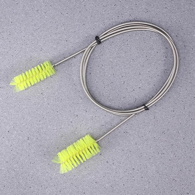 UEETEK Stainless Flexible Cleaning Brush Double Ended Canister Filter Tube Hose Pipe Clean for Fish Tank Aquarium (Yellow)