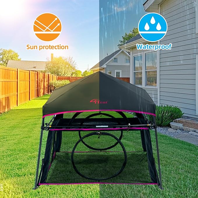 Extra Large Catio Outdoor Cat Enclosure 2-Tier Cat Tent for Patio, Balcony, Indoor & Outdoor, Foldable Cat Playpen with 3 Doors, Weatherproof Sunproof with Fashionable carrybag（Patented）