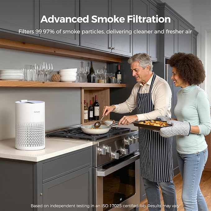 Purivortex Air Purifiers for Home, Quiet HEPA Air Filter for Pollen, Smoke, Dust, Pet Dander, Odor, Hair, Covers Up to 880 Sq Ft (Model: PX500 White with Fragrance Sponge)