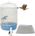 Bird Cage Seed Catcher, 45-90'' Adjustable Cover, Universal Nylon Mesh Net, Skirt Guard Accessories for Parrot Parakeet Macaw Round Square Cage (Gray)