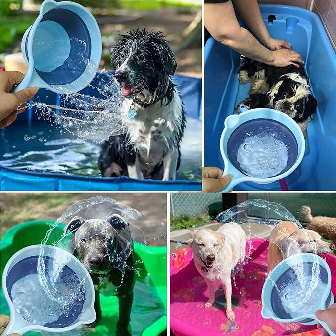 Dog Bath Rinse Cup,Portable Foldable Dog Bath Tubs Accessories,Dog Shower Bathtub Dog Pool Supplies,Dog Washing Tools,Dog Shower Attachment