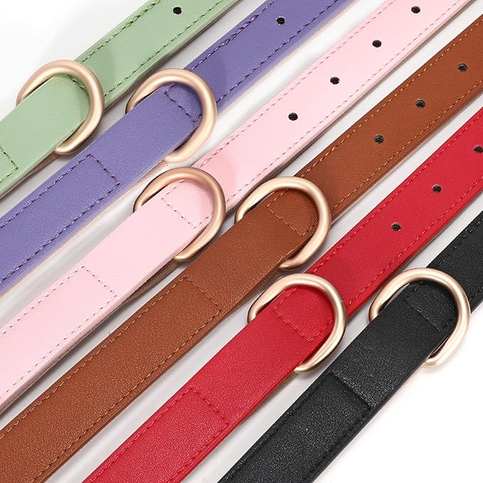 WHIPPY Leather Dog Collar for Small Medium Large Dog Adjustable Soft Breathable Leather Padded Puppy Collar with Alloy Buckle Heavy Duty Waterproof Classic Dog Pet Collar,Green,M