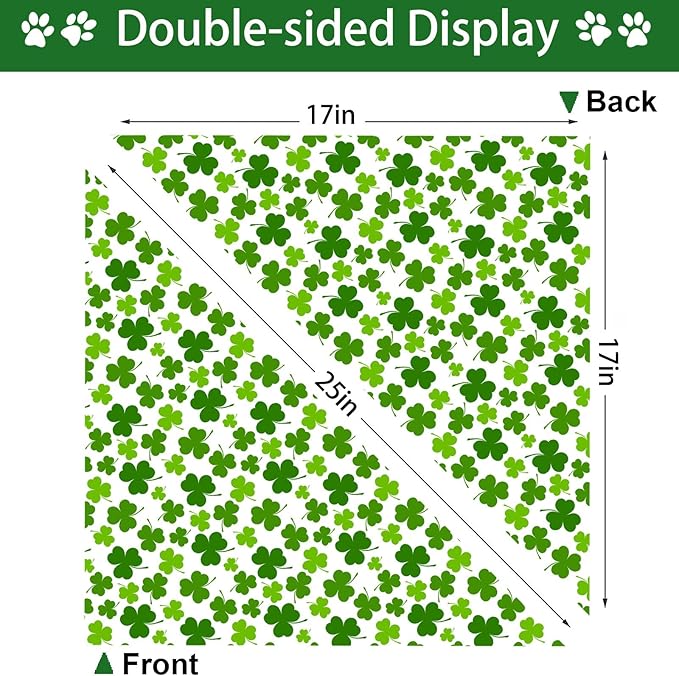 St. Patrick's Day Dog Bandana, 2 Pack Adjustable Holiday Party Pets Saint Patrick Day Bandana Triangle Bibs Lucky Cat Scarf Set