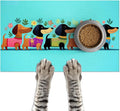 Spring Dachshund Pet Feeding Mat 24x16 Inch Cute Pet Feeding Area Mat Pet Food Mat Pet Mats for Food and Water Dog Mat for Food and Water Indoor Feeding Corner Kitchen Floor Decor