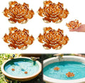 4 Pcs Mini Peony Shape Copper Bath Disk Ornaments Brass Bird Bath Purification Disks Birdbath Cleaner Single 0.6 oz Weight Universal Fit for Outdoor Birdbaths, Bowl