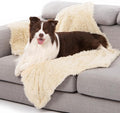 gogobunny Waterproof Dog Blanket for Couch & Furniture Protection - Super Soft Reversible Throw for Large Dogs & Cats, Calming Washable Fur & Sherpa Pet Blanket(40x50 Inch, Beige)