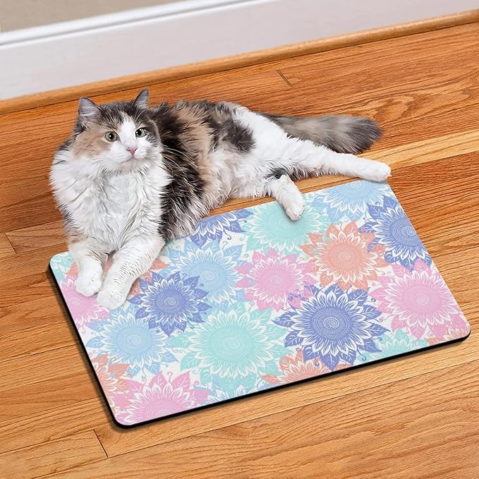 Pet Feeding Mat for Floors Waterproof Dog Mat for Food and Water Absorbent Quick Dry Non Slip mat for Cat Bowls