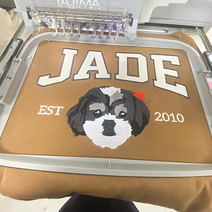 Custom Pet Embroidered Sweatshirt - Personalized Dog/Cat Face & Name - Gift for Mom, Dog Mom, Birthday, Christmas