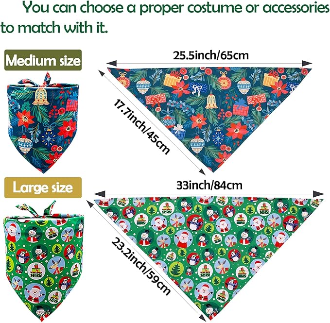 30 Pcs Christmas Happy New Year Dog Bandanas Bulk for Dogs Stitch Dog Bandanas Party Grooming M