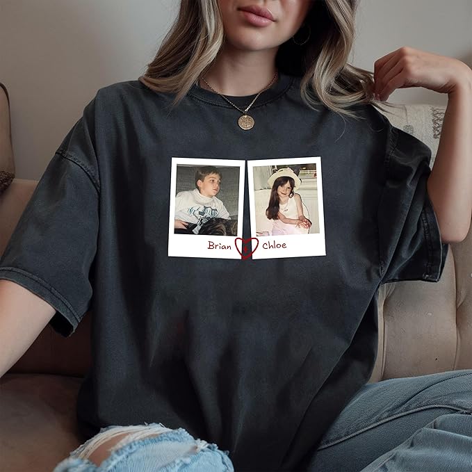Custom Bootleg Rap Tee, Personalized Girlfriend Vintage Graphic T-Shirt, Photo Shirt, Valentine Birthday Gifts