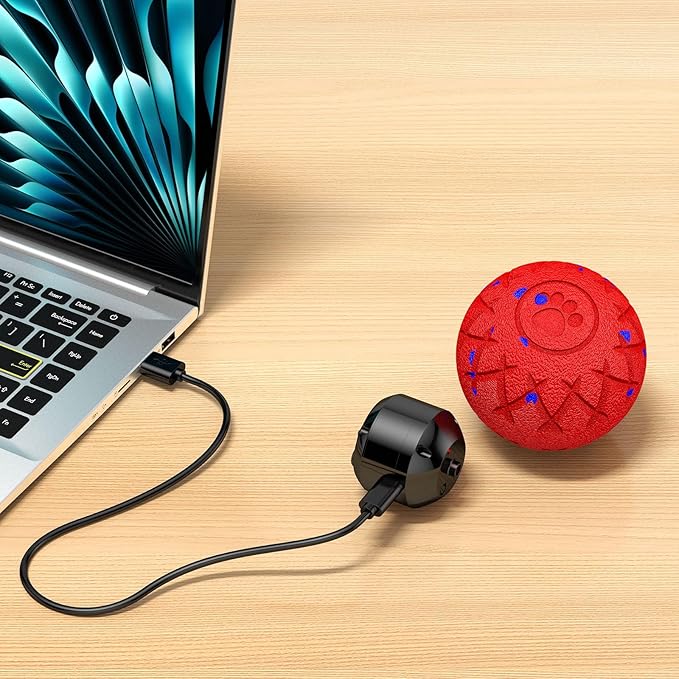 Interactive Dog Ball, Automatic Moving, Bouncing and Rotating, Silent Foam Material, IP54 Waterproof Rating, Smart Active Rolling, Stimulation Toys for Medium and to Keep Them Busy (Red)