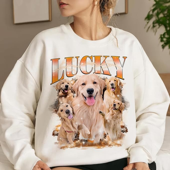 JIX & JOKY Custom Your Own Bootleg Rap Shirts with Dog Faces Custom Pet Shirt for Men Graphic Tshirt Gift Idea for Pet Lovers