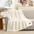 Luxury Faux Fur Throw Blanket for Couch, Ultra Soft Waterproof Pet Blanket, Cozy Warm Plush Blanket for Sofa Bedroom Living Room, Liquid Pee Proof for Large Dog or Cat, 50x60 inch, Cream