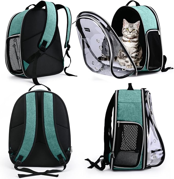 BAGLHER Cat Carrier Backpack Bubble - Fit Up to 18 Lbs - Airline-Approved Dog Backpack Carrier for Small Pets Puppies Dogs Bunny, Space Capsule Dog Carrier Backpack for Travel Outdoor Hiking, Green