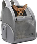 Pet Backpack Carrier ，Large Cat Carrier Backpack Up to 20 Lbs with Breathable Mesh, for Medium Large Cats or Small Dogs, Travel Hiking Camping Backpack (Gray-XL)