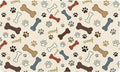 Dog Feeding Mat 20 x 12 Inch, Neutral Paw Bone Woof Dog Placemat Absorbent Quick-Dry for Food and Water, Waterproof Non Slip Rubber Pet Bowl Pad Mat for Floors