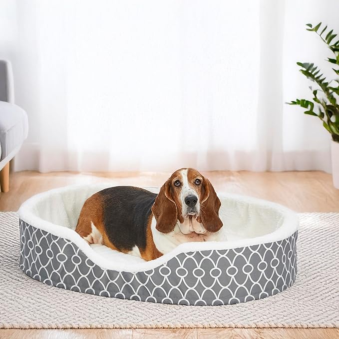 MidWest Homes for Pets Orthoperdic Egg-Crate Nesting Pet Bed w/Teflon Fabric Protector, XL Gray