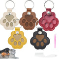 Cat & Dog Hair Keychain - Paw Shaped Leather Memorial Keepsake for Dog Cat Fur Storage, Pet Fur Keepsake Collector