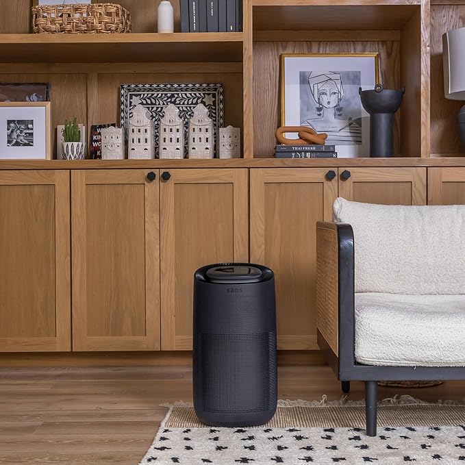 Sans HEPA 13 Air Purifier - Black - 1560ft² Ultra-Quiet Home Air Purifier, Pre-Filter, Activated Carbon, UV-C Light, Protect from Odors, Smoke, Pollutants, Allergens, Dust, Dander, Harmful Chemicals