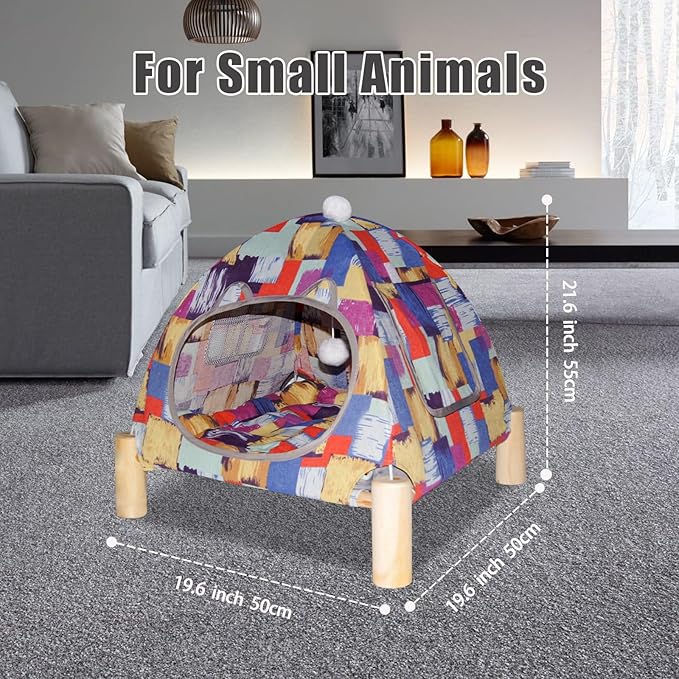 Pozico Portable Cat Tent Bed – Lightweight Foldable Cat House with Soft Washable Cushion, Warm Enclosed Cave for Kittens, Indoor Cats & Small Dogs