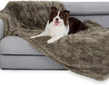 gogobunny Waterproof Dog Blanket for Couch & Furniture Protection - Super Soft Reversible Throw for Large Dogs & Cats, Calming Washable Fur & Sherpa Pet Blanket (33x77 Inch, Stone)