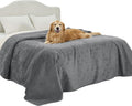 Bedsure Waterproof Bed Cover for Dogs Washable - Waterproof Blanket for King Bed Couch Sofa Cozy, Lightweight Furniture Protector for Pet Cat Quick Drying, Ash Grey, 82x102IN