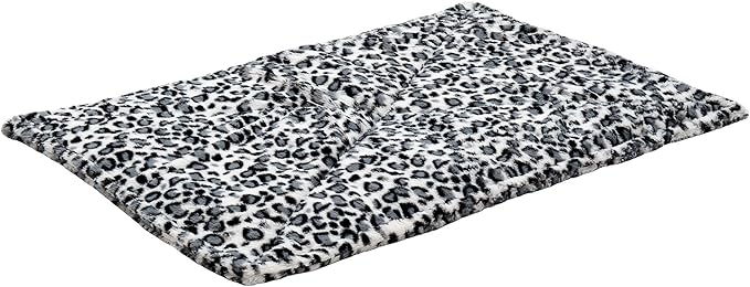 Furhaven ThermaNAP Self-Warming Cat Bed for Indoor Cats & Large/Medium Dogs, Washable & Reflects Body Heat - Quilted Faux Fur Reflective Bed Mat - Snow Leopard, Large (Pack of 3)