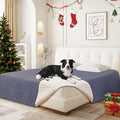 Waterproof Dog Blanket, Non-Slip Soft Pet Bed Cover, Couch Cover for Dogs Washable, Protects Sofa, Furniture, Crate, Car, Tear Resistant Leakproof Pet Blanket (82x82 Inch, Grey Blue)