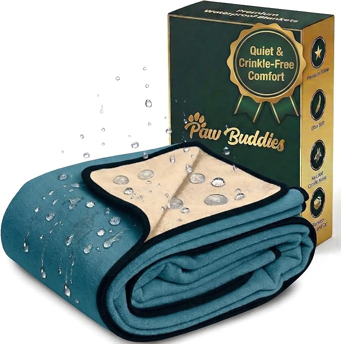 Paw Buddies Waterproof Blanket – 80"x90" Washable Sofa Throw for Couch, Bed or Car – Soft Reversible Protector for Adults, Pets, and Dogs at Home or on The Go