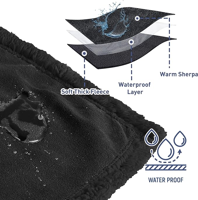 Kritter Planet Waterproof Dog Blanket, Reversible Water Proof Pet Blanket for Couch, Bed & Car, Washable Couch Covers for Medium Dogs - Protects Furniture from Fur, Dirt, and Accidents