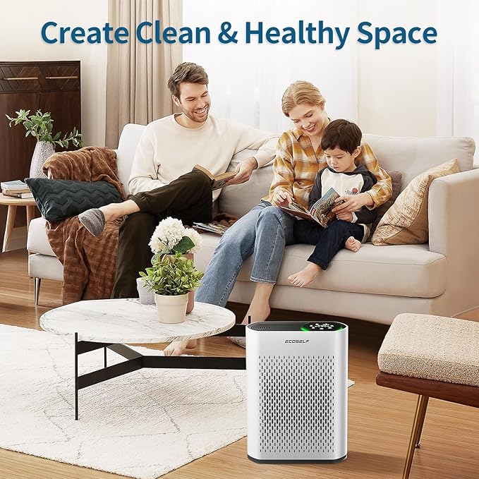 Air Purifiers for Home Air Purifier Up to 2400 Ft² with Smart WiFi Air Quality Monitor Sleep Mode, Air Purifier for Bedroom Large Room Office Living Room HAP602WF